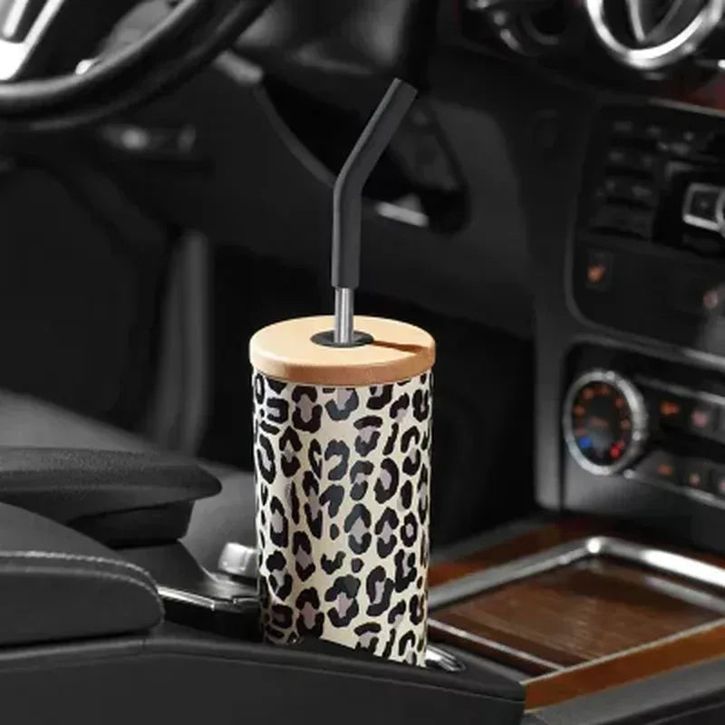 Member'S Mark 24-Oz Stainless Steel Insulated Tumblers with Wood Lids and Stainless Steel Straws, Assorted Colors (2 Pk.)