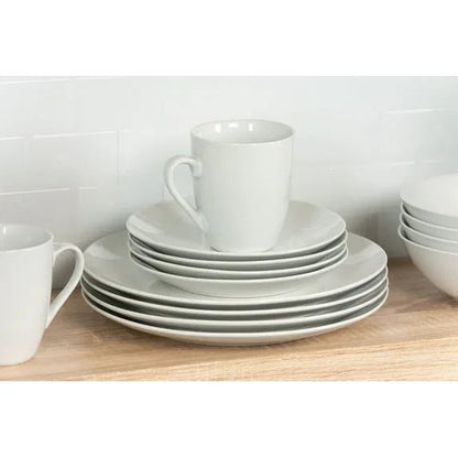 Ten Strawberry Street Simply White Coupe 16-Piece Ceramic Dinnerware Set