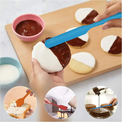 Food Grade Silicone Rubber Spatula Set for Baking, AOKIWO 5Pcs Cooking Utensil Set, High Heat Resistant Non Stick Dishwasher BPA-Free