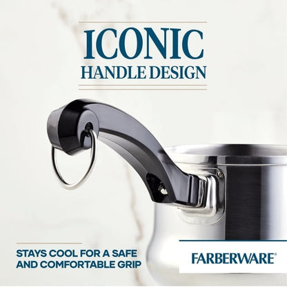 Farberware Classic Series 0.625 Quart Stainless Steel Butter Warmer Melting Pot Induction Compatible, Metal Utensil and Dishwasher Safe, Stainless Steel