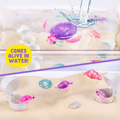 Pets Alive Mommy and Baby Turtle Surprise, Nurturing Play Interactive Electronic Pet, Realistic Pet Playset by ZURU for Kids Ages 3+