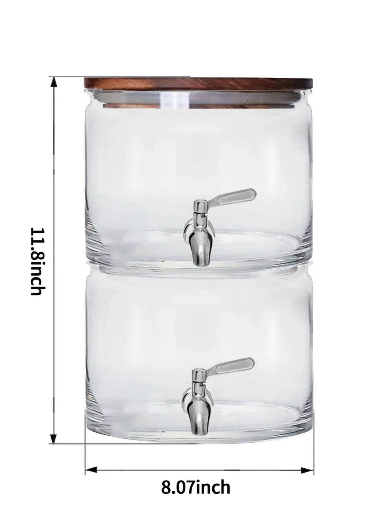 Better Homes & Gardens 240oz Stacking Glass Beverage Dispenser with Acacia Wood Lid