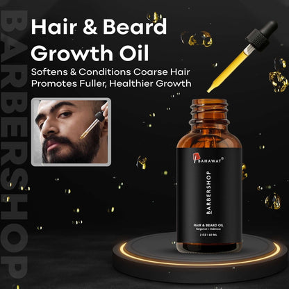 (2 pack) Bahawat Beard & Hair Oil - Natural & Organic Leave-in Conditioner - Barbershop, 2 oz