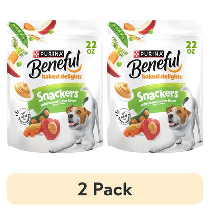 Purina Beneful Baked Delights Snackers with Peanut Butter Flavor Soft Baked Treats for Dogs