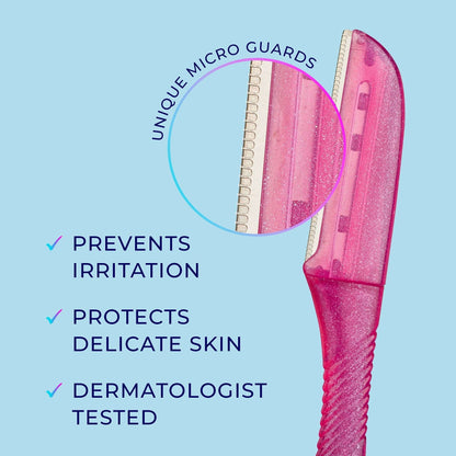 (2 pack) Schick Hydro Silk Touch-up Manual Dermaplaning Razor with Precision Cover, 3 Ct, Women’s Face Razor