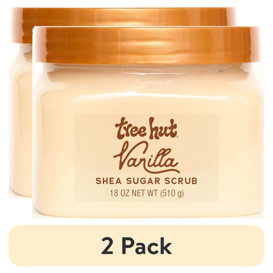(2 pack) Tree Hut Vanilla Shea Butter Sugar Body Scrub, 18 oz