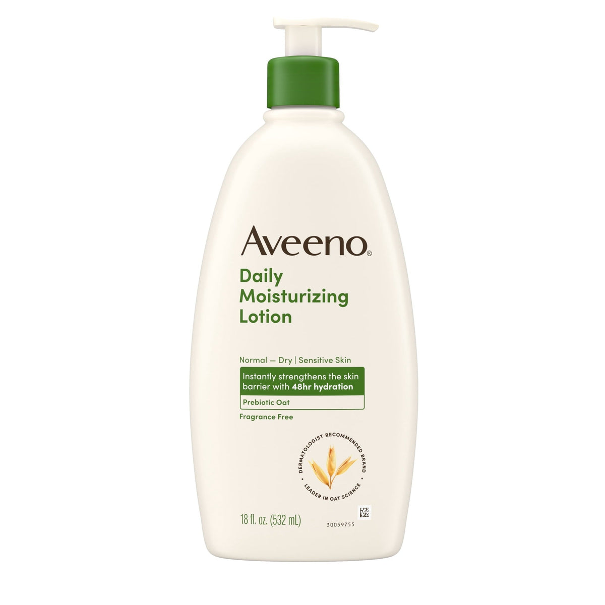(2 pack) Aveeno Daily Moisturizing Body Lotion and Facial Moisturizer for Face, Body and Dry Skin, 18 fl oz