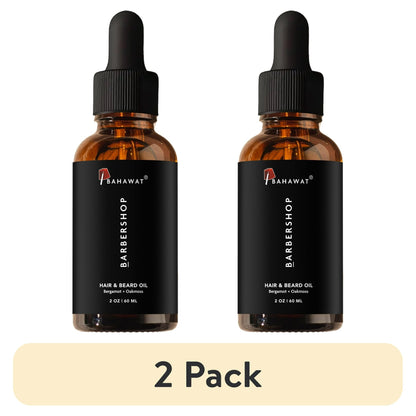 (2 pack) Bahawat Beard & Hair Oil - Natural & Organic Leave-in Conditioner - Barbershop, 2 oz