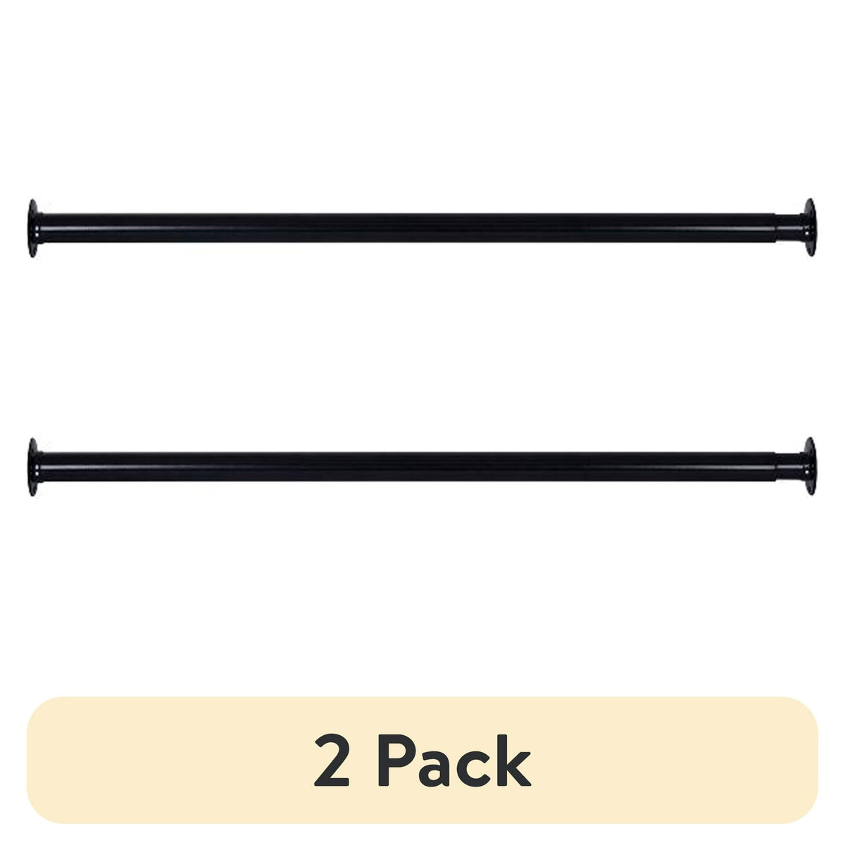 (2 pack) Better Homes & Gardens 33–60" Steel Adjustable Closet Rod for Adult, Black