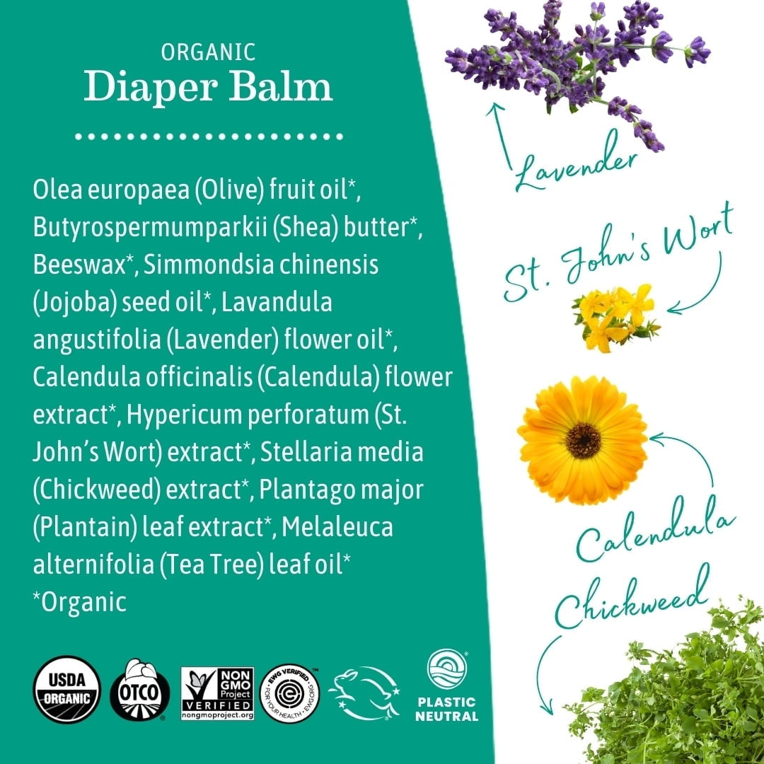 (2 pack) Earth Mama Organic Diaper Balm for Newborns, Infants & Toddlers, 2 fl oz