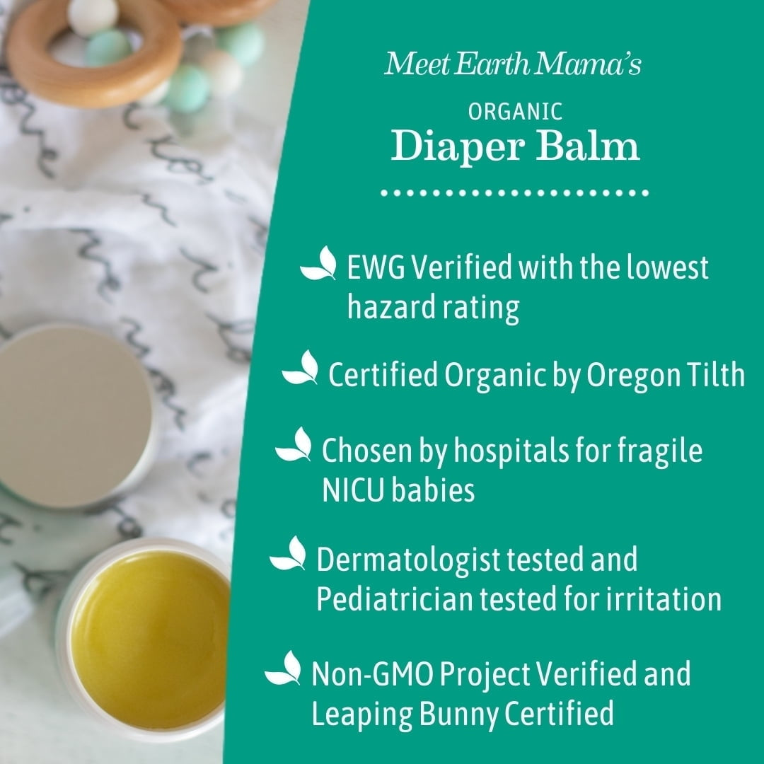 (2 pack) Earth Mama Organic Diaper Balm for Newborns, Infants & Toddlers, 2 fl oz