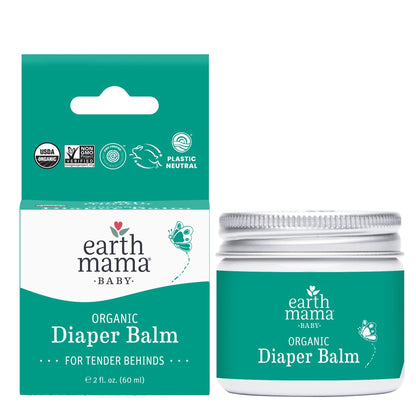(2 pack) Earth Mama Organic Diaper Balm for Newborns, Infants & Toddlers, 2 fl oz
