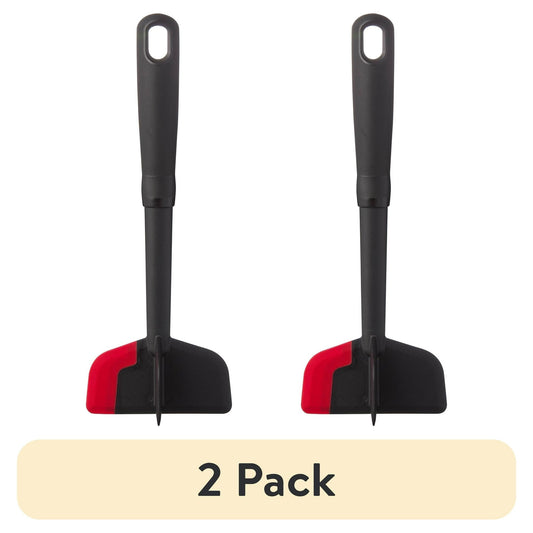 (2 pack) Mainstays Silicone Meat Masher and Chopper, Black