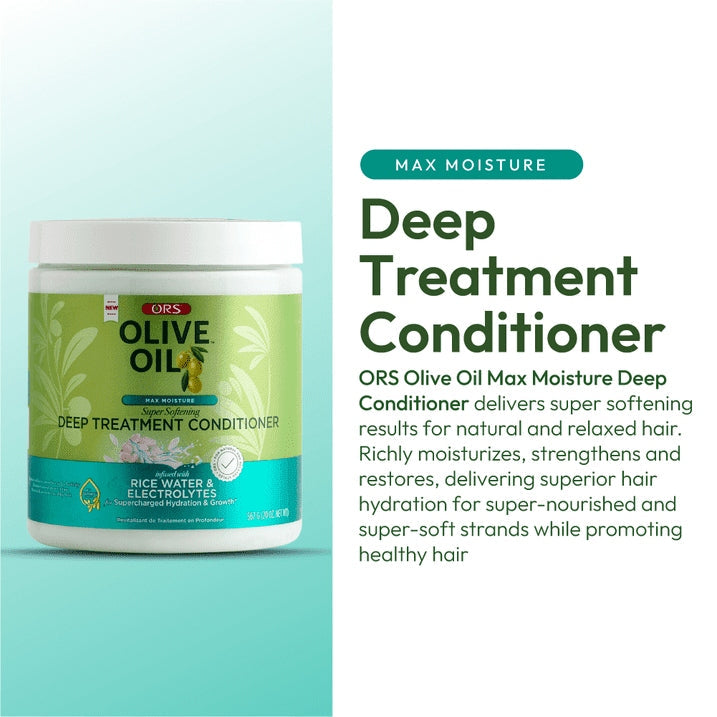 (2 pack) ORS Olive Oil Max Moisture Super Softening Deep Treatment Hair Conditioner, 20 oz