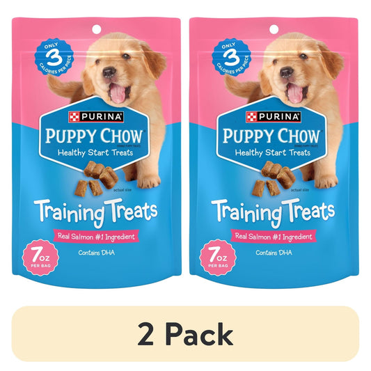 (2 pack) Purina Puppy Chow Dog Training Treats, Healthy Start with Real Salmon, 7 oz Pouch