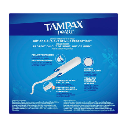 (2 pack) Tampax Pearl Tampons Multipack with LeakGuard Braid, Regular/Super/Super Plus, 47 Count