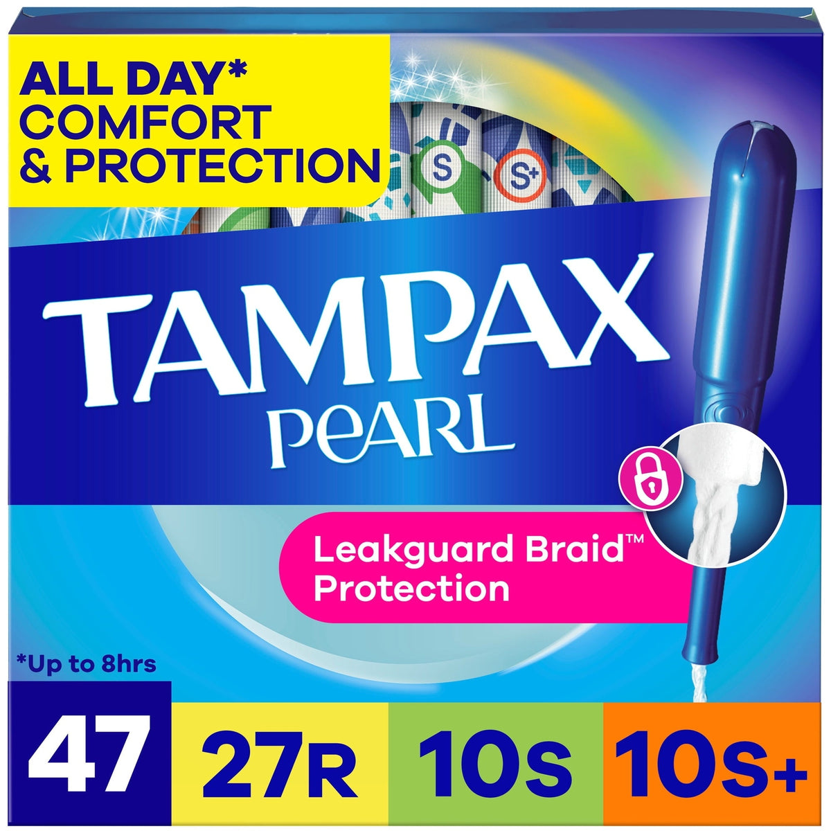 (2 pack) Tampax Pearl Tampons Multipack with LeakGuard Braid, Regular/Super/Super Plus, 47 Count