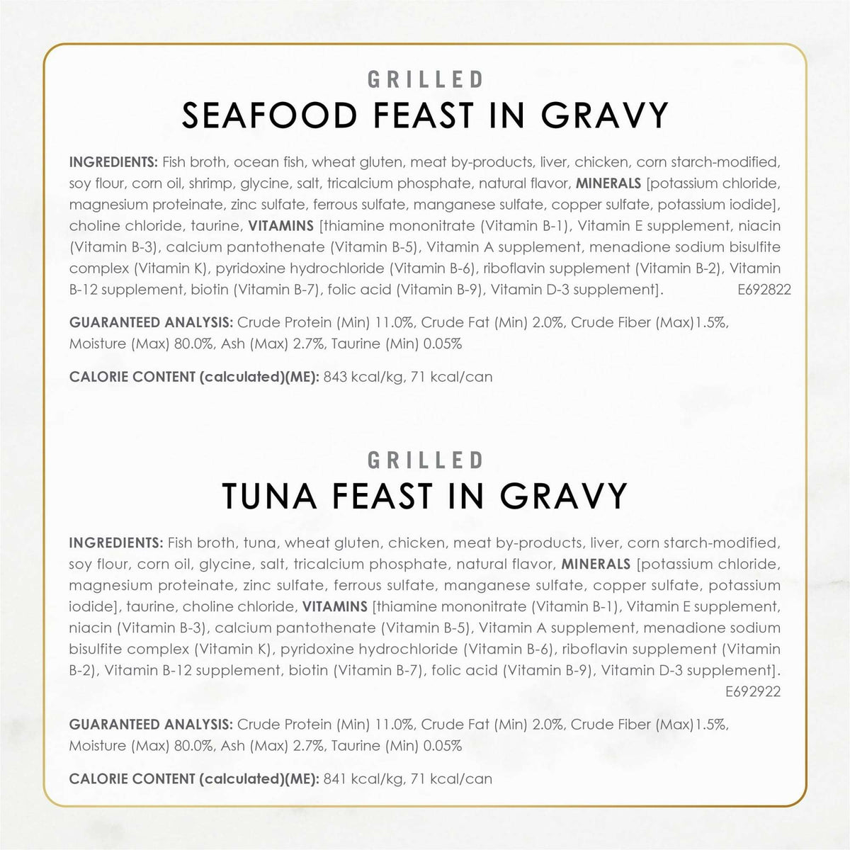 Purina Fancy Feast Grilled Food, Wet Cat Food, Seafood, 3 oz Cans