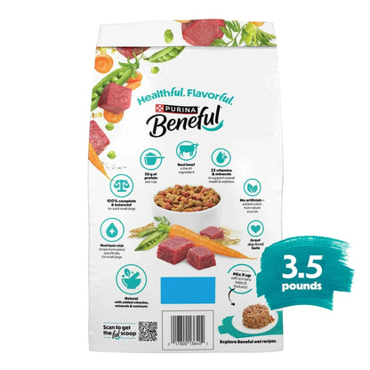 Purina Beneful Incredibites with Farm-Raised Beef Natural Small Breed Dry Dog Food with Added Vitamins, Minerals and Nutrients, 3.5 lb Bag