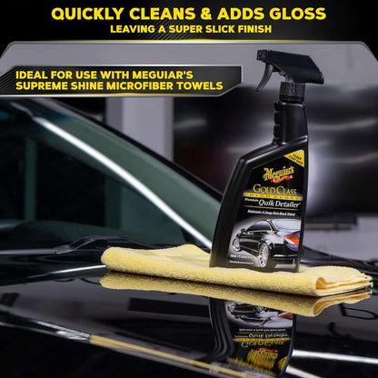 Meguiar's Gold Class High Gloss Premium Quik Detailer, High Lubricity Automotive Quick Detailer Spray that Preserves Wax and Leaves a Deep Dark Shine, 24 Oz Spray Bottle