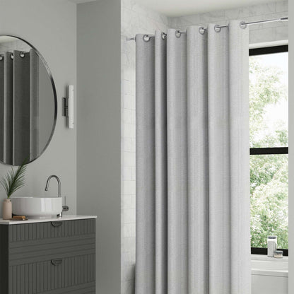 Mainstays Gemma Easy Hang Hookless Fabric Shower Curtain with Built-in Rings, 70" x 74", Black