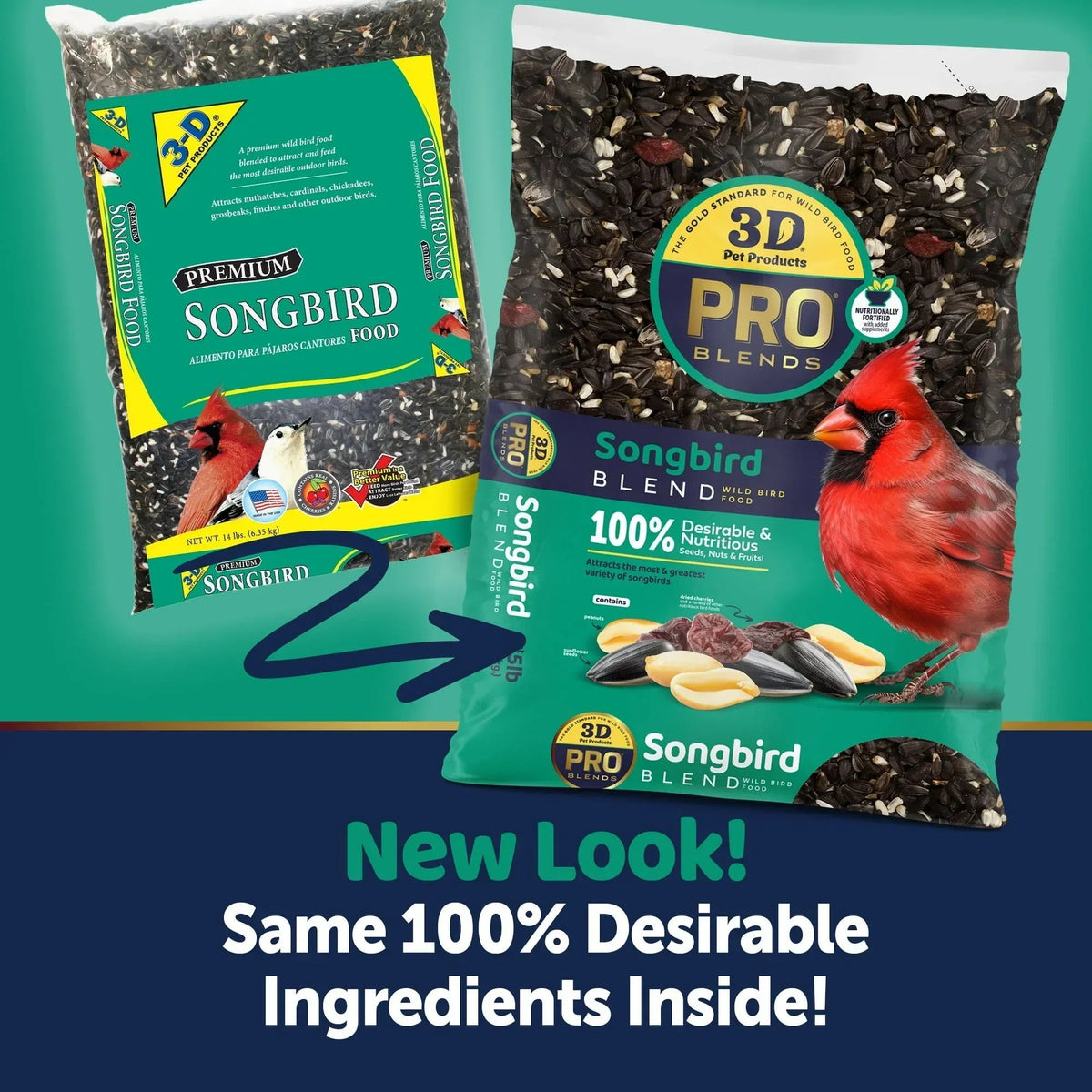 3-D Pro Blends Songbird Blend Wild Bird Food, Wild Bird Seeds, 5 Pounds