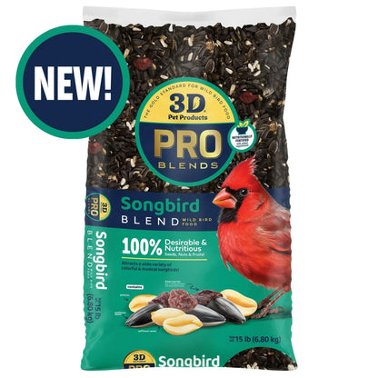 3-D Pro Blends Songbird Blend Wild Bird Food, Wild Bird Seeds, 5 Pounds