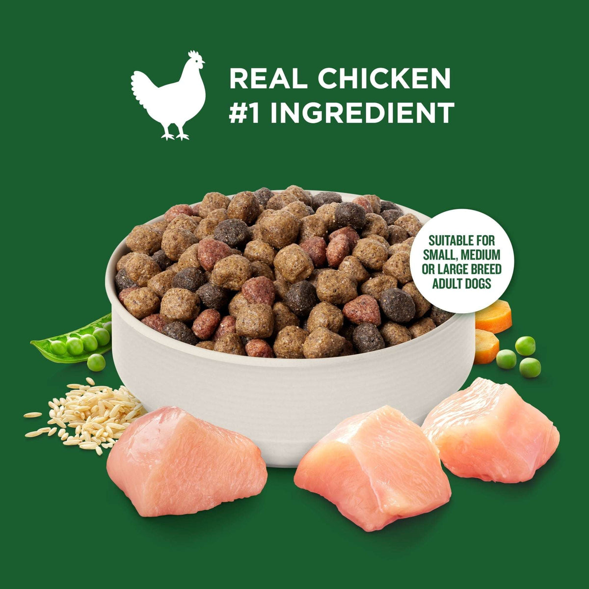 Rachael Ray Nutrish Adult Dry Dog Food Real Chicken & Veggies Recipe, 13 lb.