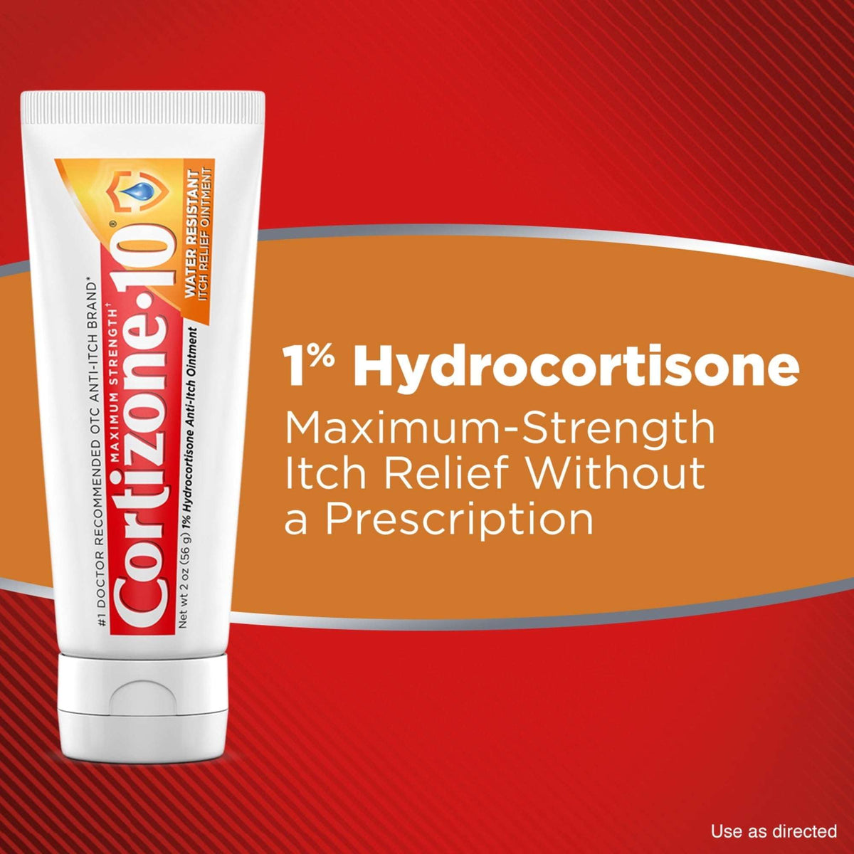 Cortizone-10 Maximum Strength Water Resistant Itch Relief Ointment, 1% Hydrocortisone, Fast-Acting, Anti-Itch Cream for Bug Bites, Rash, Eczema, Psoriasis, Poison Ivy, Oak, Sumac & More, 2 oz