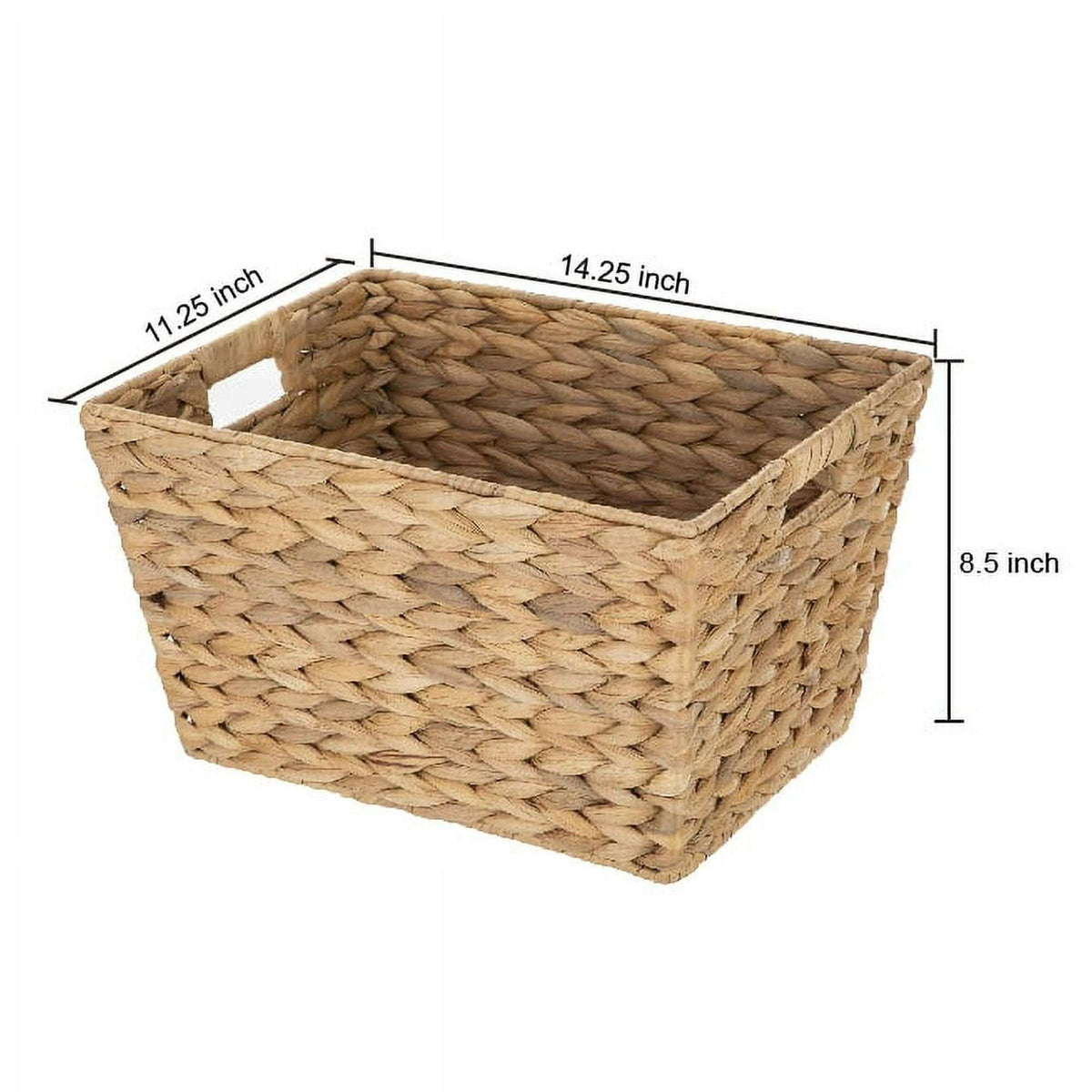 Better Homes & Gardens Extra Large Natural Woven Water Hyacinth Boat Decorative Storage Basket, (extra large 19 in x 17 in x 14 in) & (large 14 in x 11 in x 8.5 in)