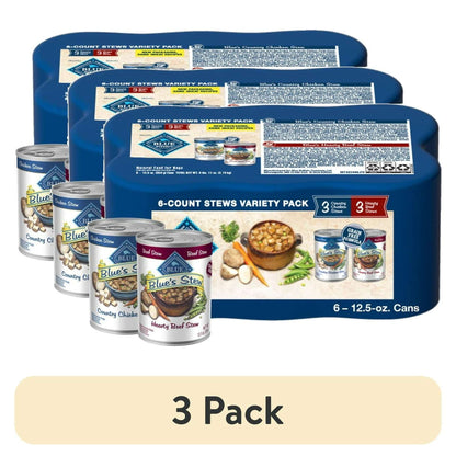 Blue Buffalo Blue's Stew Natural Wet Dog Food, Hearty Beef & Country Chicken Variety Pack