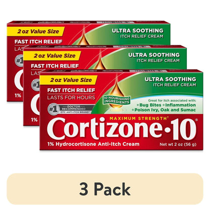 Cortizone-10 Maximum Strength Ultra Soothing Itch Relief Cream, 1% Hydrocortisone, Fast-Acting, Anti-Itch Cream for Bug Bites, Rash, Eczema, Psoriasis, Poison Ivy, Oak, Sumac & More, 2 oz