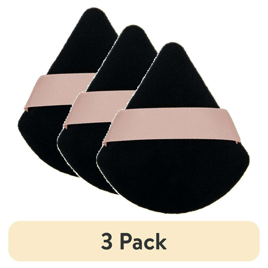 (3 pack) Equate Ultra Soft Precision Powder Puffs for Loose and Pressed Makeup, 2 Count, Black