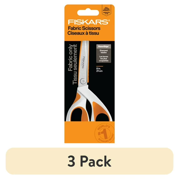 Fiskars 8" Razoredge Softgrip Fabric Scissors, Orange Shears