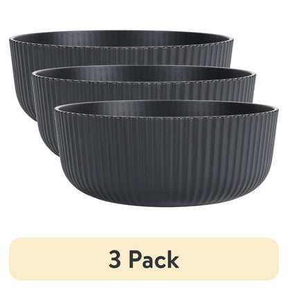(3 pack) Mainstays - Black Eco-Friendly Recycled Plastic Cereal Bowl, 38-Ounce