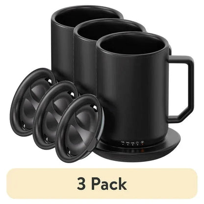 Mainstays Warming Coffee Mug, 12 oz Stainless Steel Coffee Mug with Mug Warmer Coaster and Lid