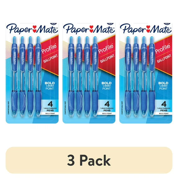 Paper Mate Profile Retractable Ballpoint Pen Bold Point 1.4 mm Blue