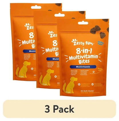 Zesty Paws 8-in-1 Multivitamin Bites for Dogs, for Overall Wellbeing Chicken Flavor, 90ct