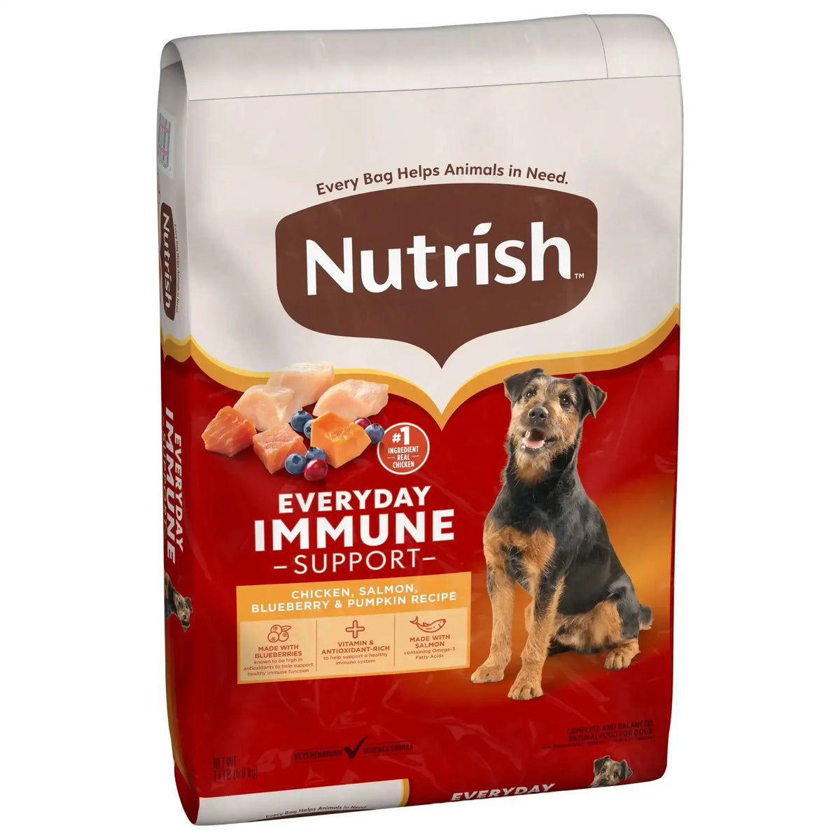 Nutrish Everyday Immune Support Chicken, Salmon, Blueberry & Pumpkin Recipe Dry Dog Food, 13lb Bag