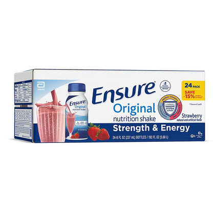 Ensure Original Strawberry Nutrition Shake, 9g Protein, 24 pk./8 fl. oz.