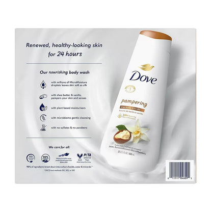 Dove Body Wash Pamper Shea Butter and Vanilla, 3 ct./23 oz.