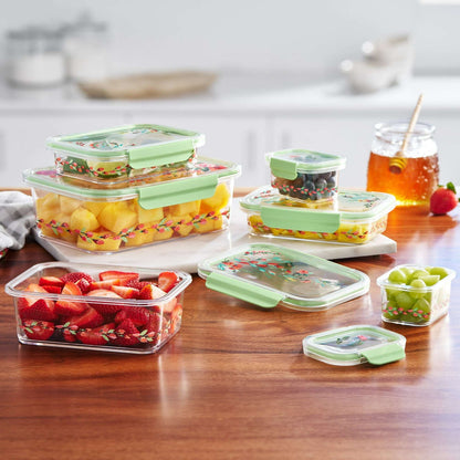 The Pioneer Woman Painted Meadow Rectangle Tritan Food Storage Containers with Tritan Lid. Set of 6, 12 Pieces