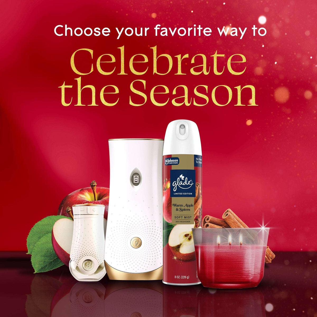 Glade® Automatic Spray Air Freshener Refill, Warm Apple & Spices, 6.2oz., 2 Count