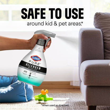 Clorox PURE Allergen Neutralizer Fabric and Carpet Spray, Clean Breeze, 26 fl. oz. Spray Bottle