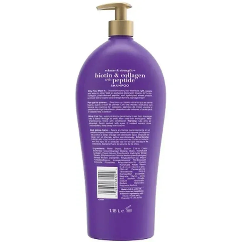 OGX Volume & Strength + Biotin & Collagen with Peptide Shampoo (40 Fl. Oz.)