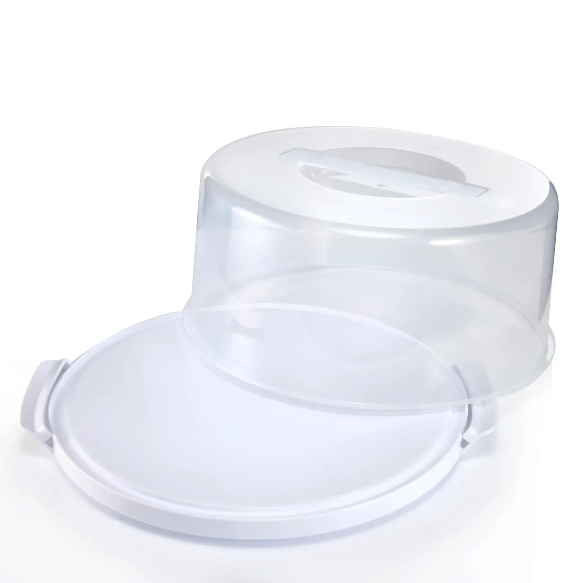 Mainstays 12 inch Clear Cake Carrier with 2pk 9 inch Gray Round Pans, Carbon Steel