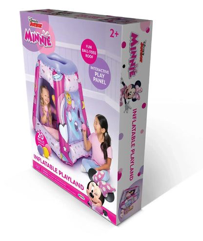 Minnie Mouse Preschool Indoor Inflatable Ball Pit Playland with 20 Soft Flex Balls, Ages 2-4, Pink