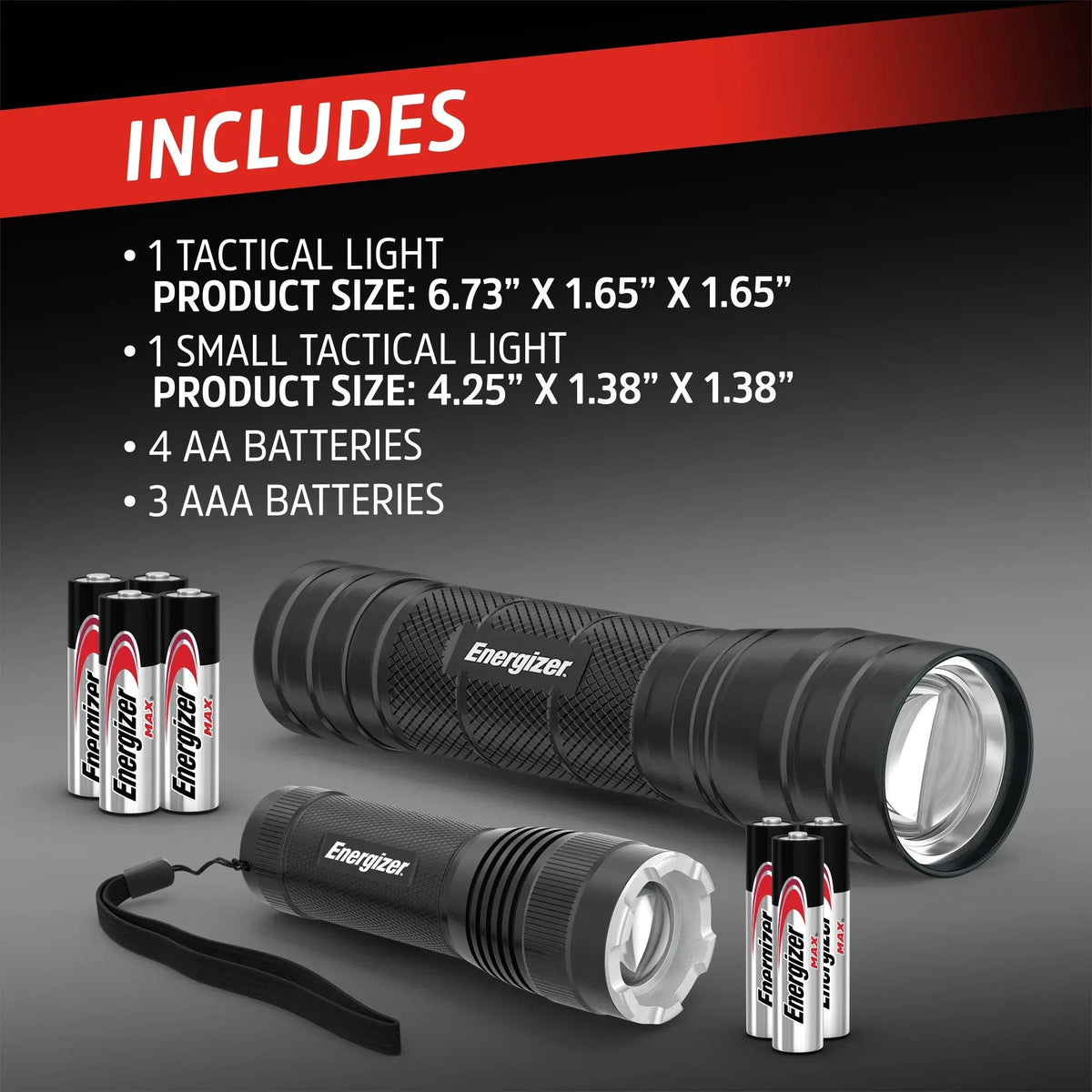 Energizer Flashlight Combo Pack, High Powered 1,000 Lumen Metal Torch Light and Bright 300 Lumen Mini Tactical EDC Flashlight, for Emergency, Camping, Running and Hunting, Batteries Included