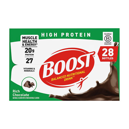 Boost High Protein Chocolate Nutritional Shake, 20g Protein, 28 ct.