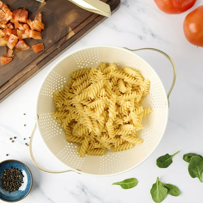 Thyme & Table Cream and Gold Colander